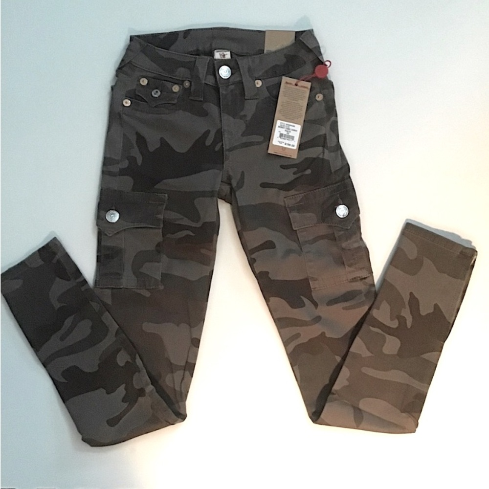 TRUE RELIGION Camo Ankle Zip Jeans - NWT